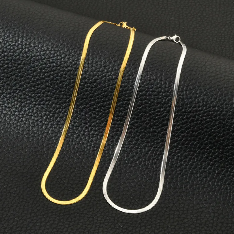 Snake Chain Κολιέ σε Gold & Silver Stainless Steel