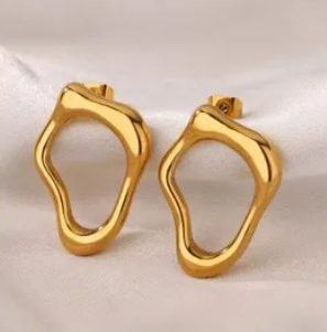 Σκουλαρίκια από Stainless Steel με Αφηρημένο Οργανικό Σχήμα